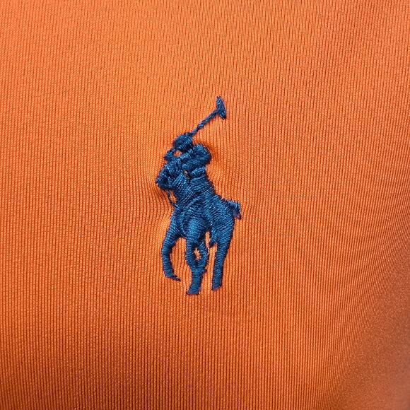 Polo Ralph Lauren Performance Polo Shirt Men M Orange Stretch Golf - Picture 6 of 13